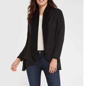 DREW Black Waterfall Long Sleeve Fleece Lined Cardigan